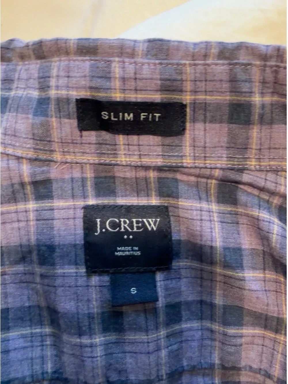 Men's Purple Plaid Button-Down Shirt JCrew